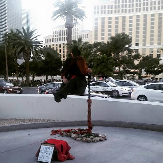 Floating street performer.